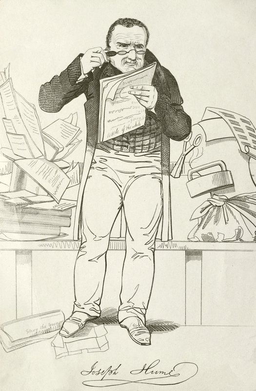 Joseph Hume , skotský lékař, politik a Radical MP (rytina) od English School