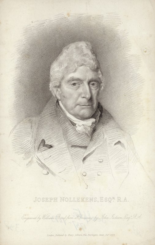 Joseph Nollekens , anglický sochař. Rytina od Williama Bonda od English School