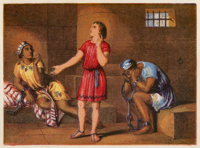 Josef ve vězení (barevná litografie) od English School