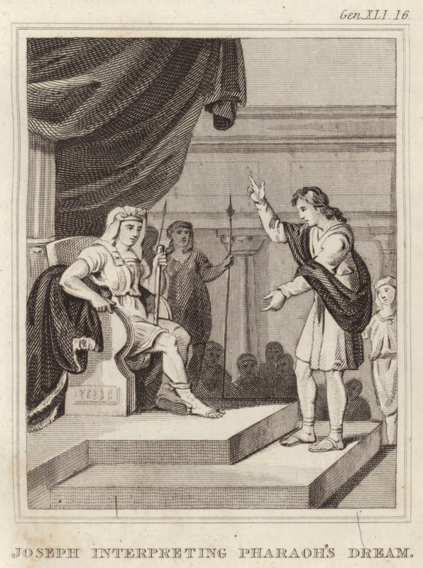 Joseph interpretující faraonský sen od English School