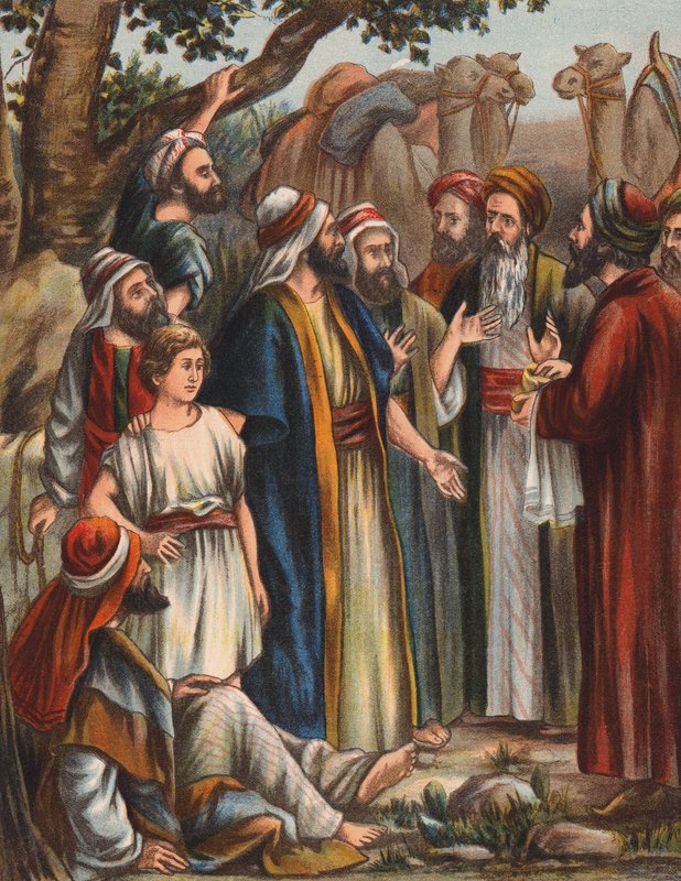 Josef prodán svými bratry (barevná litografie) od English School