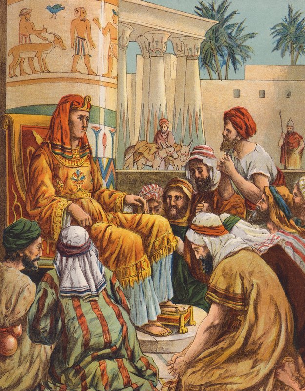 Josef vládce Egypta (barevná litografie) od English School