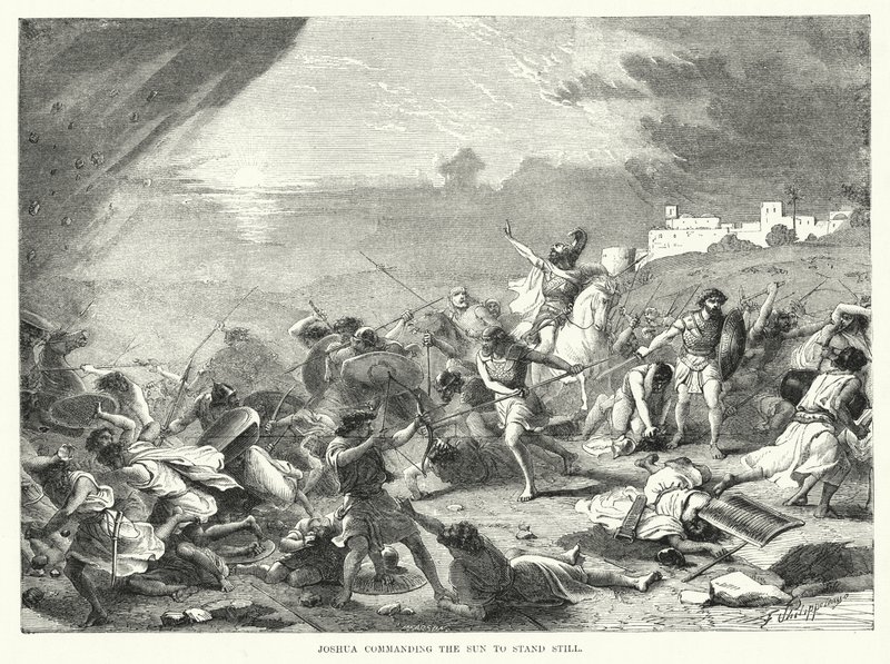 Joshua přikazuje Slunci, aby zůstalo stát (rytina) od English School