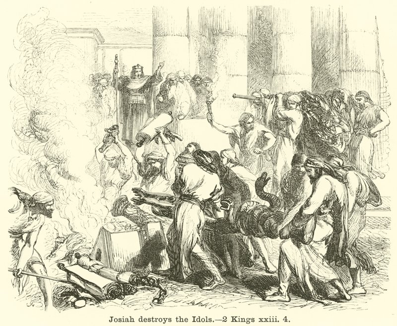 Josiah ničí Idoly, 2 Kings, xxiii, 4 od English School