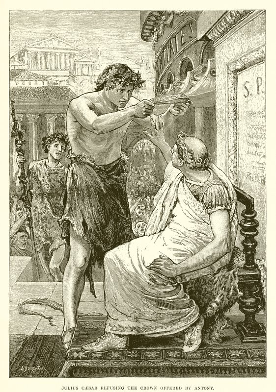 Julius Caesar odmítl korunu nabízenou Antoniem od English School