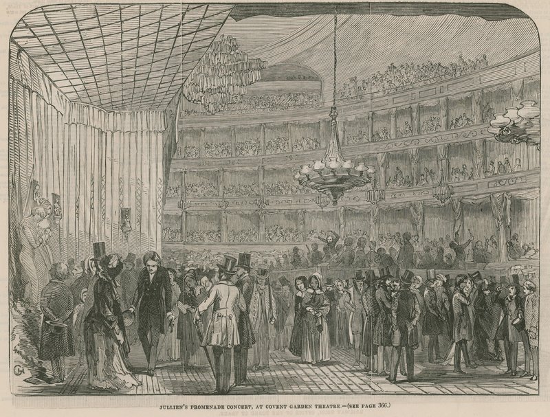 Juliens Promenade koncert v Covent Garden Theatre od English School