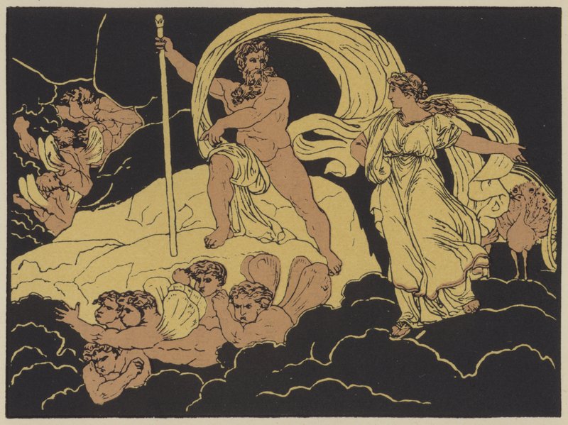 Juno a Eolus (barevná litografie) od English School