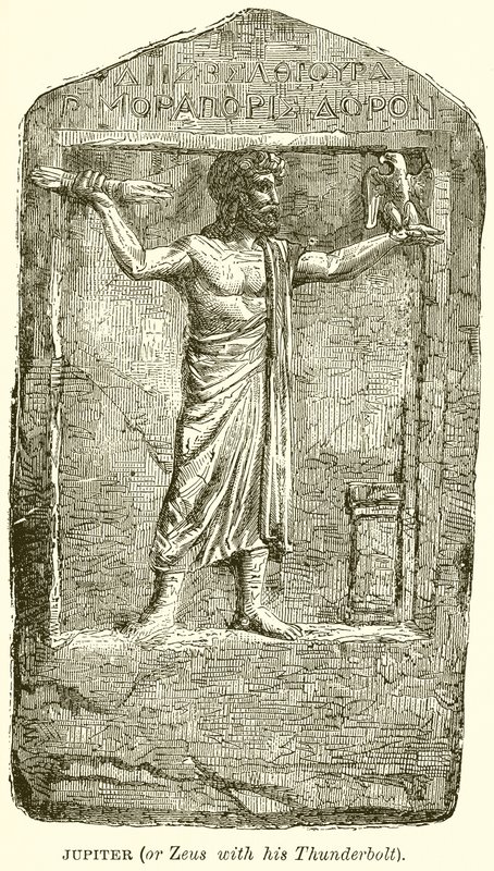 Jupiter (nebo Zeus se svým bleskem) od English School