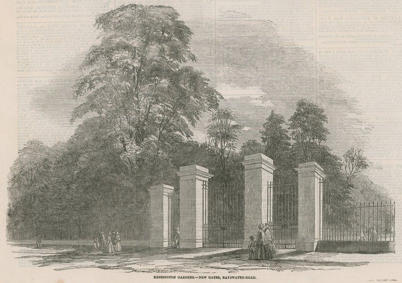 Kensington Gardens, New Gates, Bayswater Road, Londýn od English School