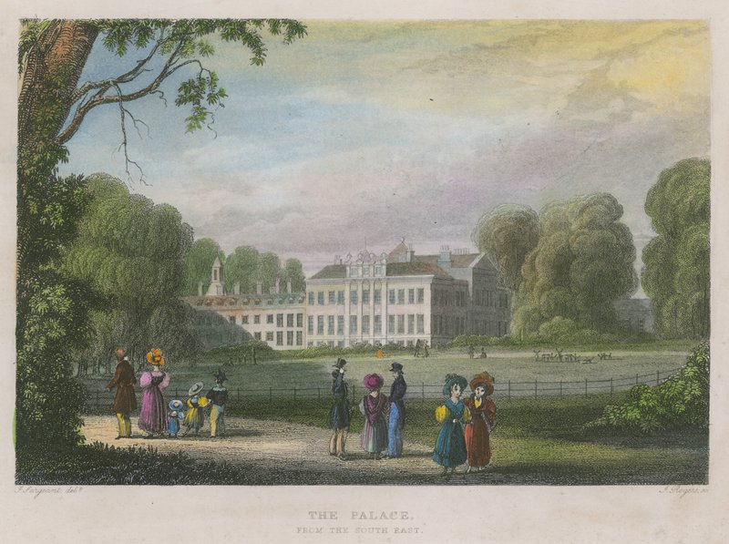 Kensingtonský palác, Londýn, z jihovýchodu od English School
