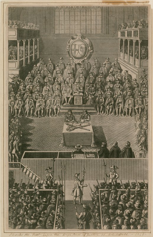 Král Karel I. před Nejvyšším soudem ve Whitehallu, 1648 od English School