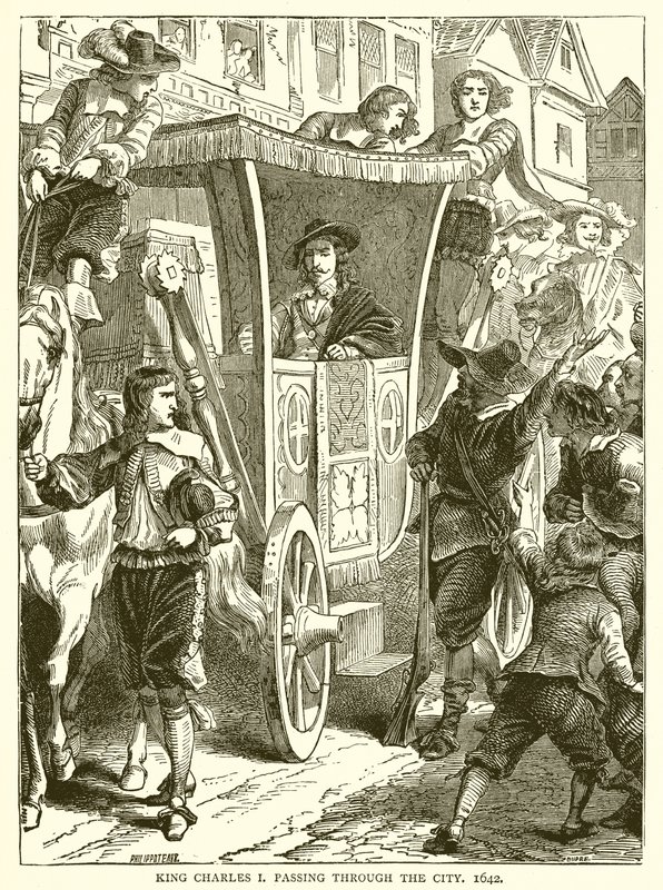 Král Karel I. procházející městem, 1642 od English School