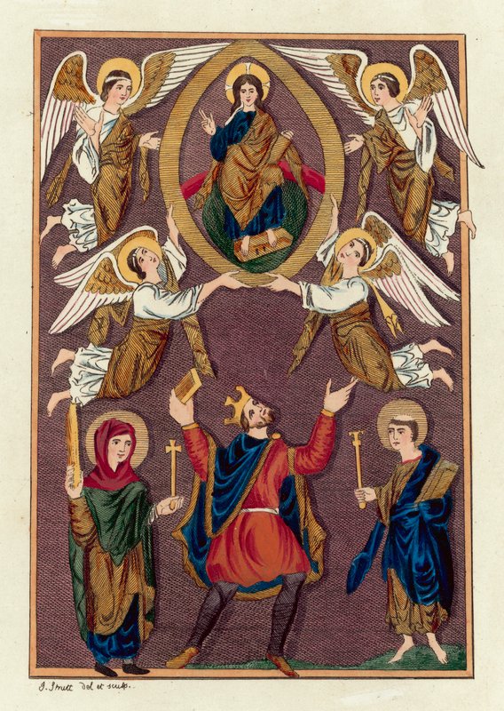 King Edgar (barevná rytina) od English School