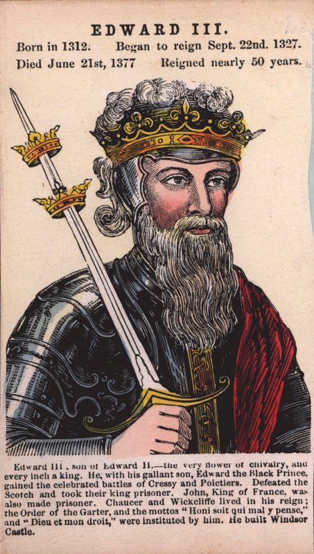 King Edward III (barevná rytina) od English School