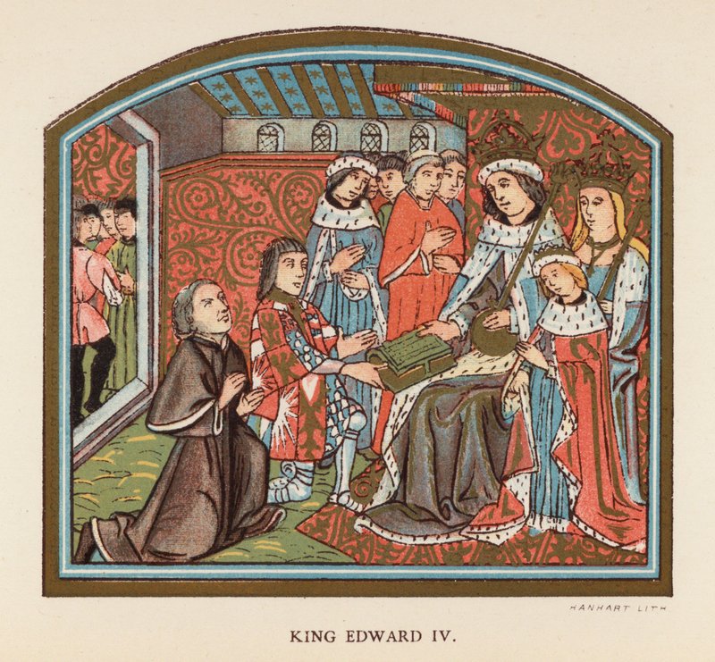 Král Eduard IV (barevná litografie) od English School