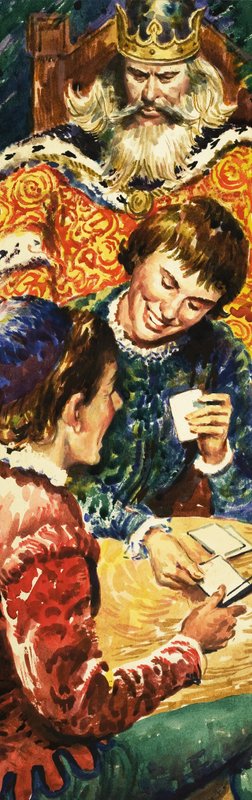 Král Edward I. dohlíží na svého syna Edwarda a jeho společníka Pierse Gavestona od English School