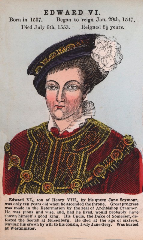 King Edward VI (barevná rytina) od English School