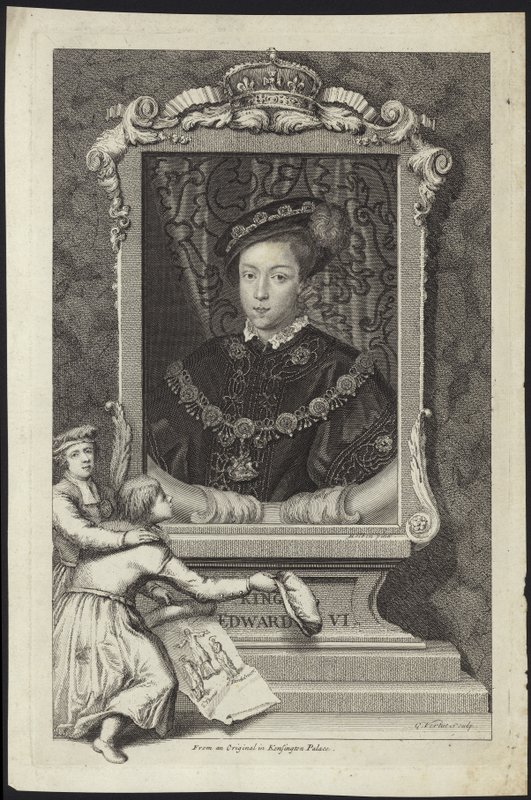 Anglický a irský král Edward VI od English School