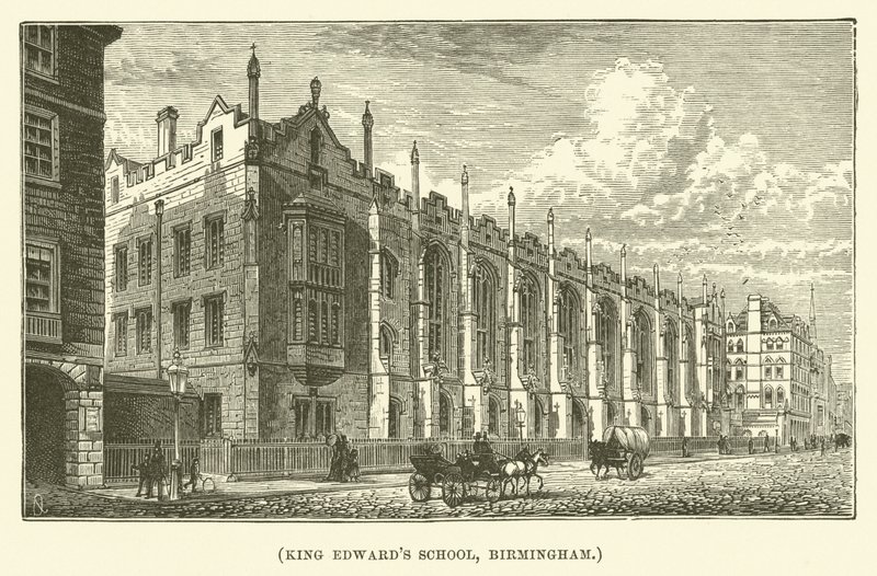 Škola krále Edwarda, Birmingham (rytina) od English School