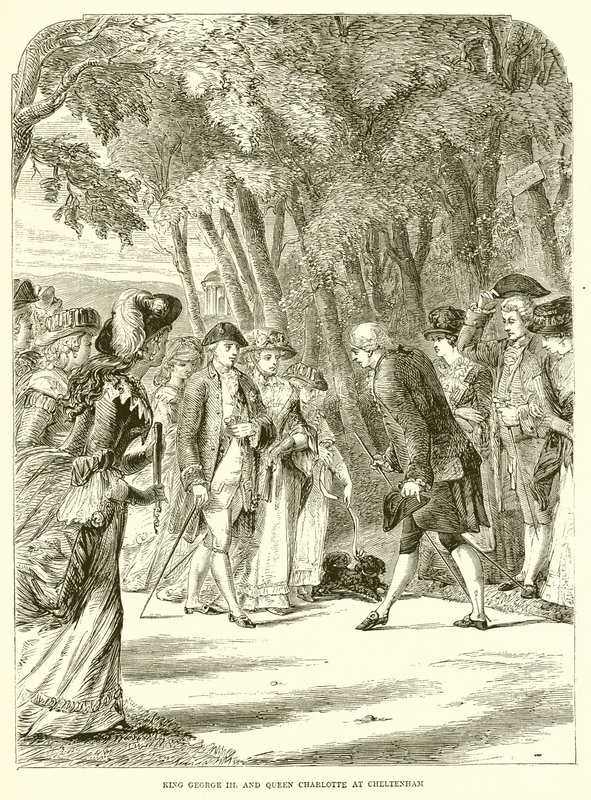 Král Jiří III. a královna Charlotte v Cheltenhamu od English School