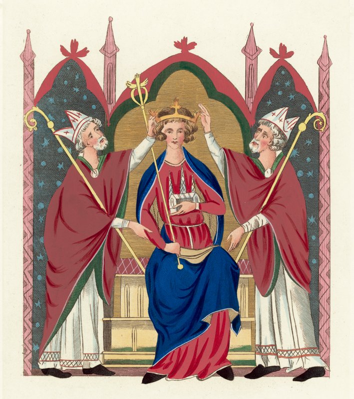 King Henry III (barevná rytina) od English School