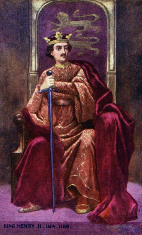 Král Jindřich II (barevná litografie) od English School
