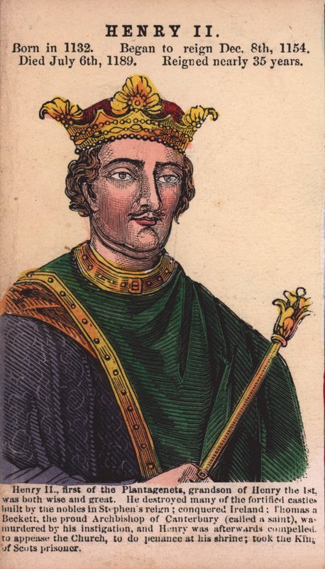 Král Jindřich II. (barevná rytina) od English School