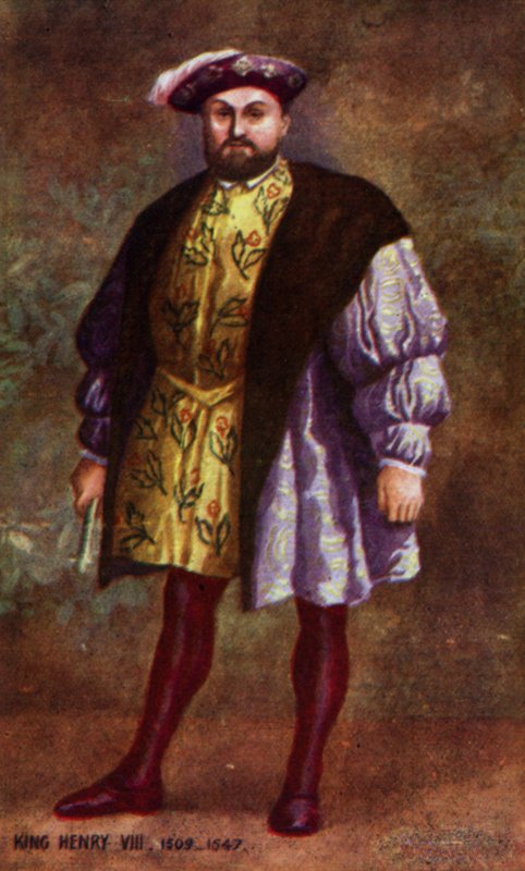 Král Jindřich VIII (barevná litografie) od English School
