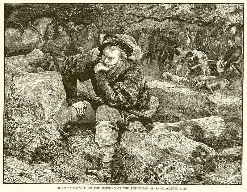 Král Jindřich VIII. Ráno po popravě Anny Boleynové, 1536 od English School