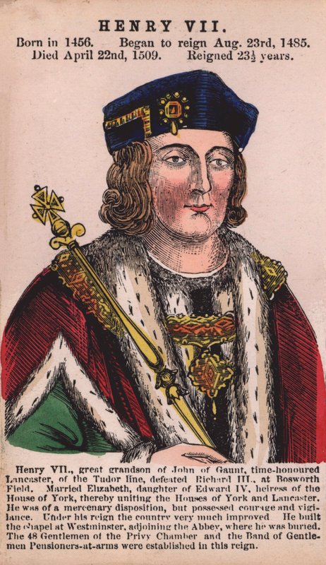 Král Jindřich VII. (barevná rytina) od English School