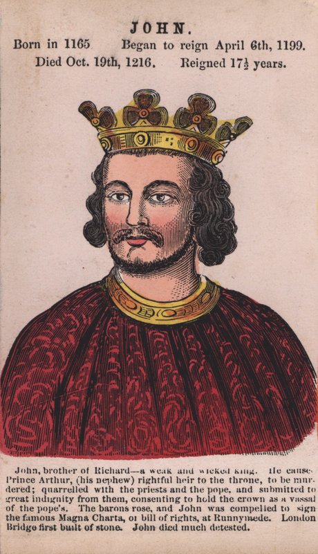 King John (barevná rytina) od English School