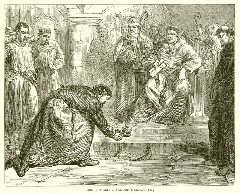 Král Jan před papežským legátem, 1213 od English School