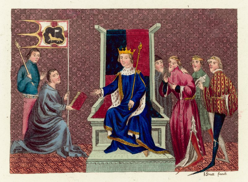 King Richard II (barevná rytina) od English School