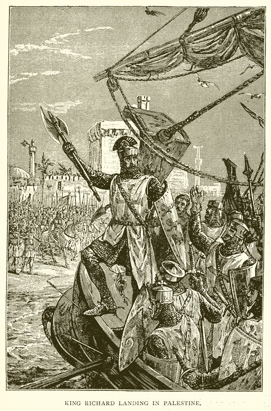Král Richard přistává v Palestině od English School
