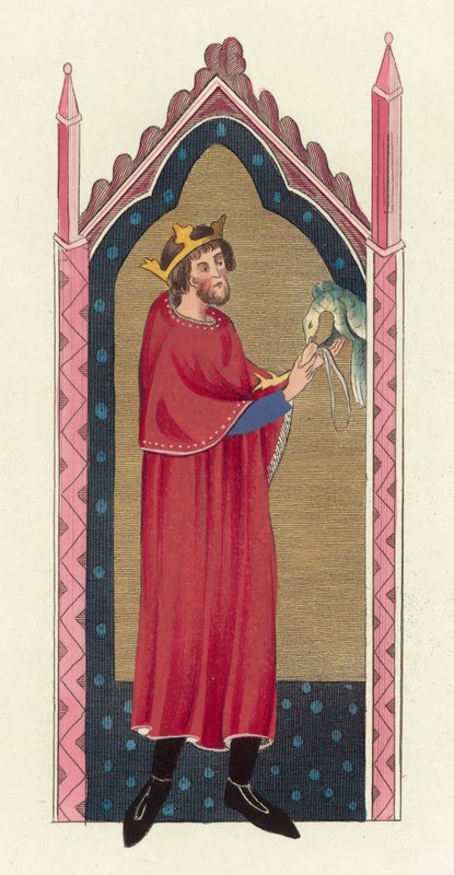 King Stephen (barevná rytina) od English School