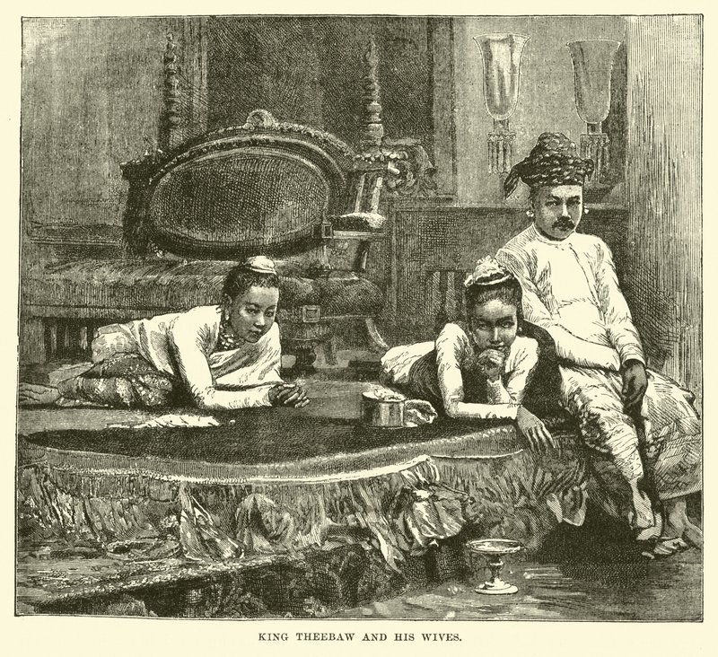Král Thibaw a jeho manželky od English School