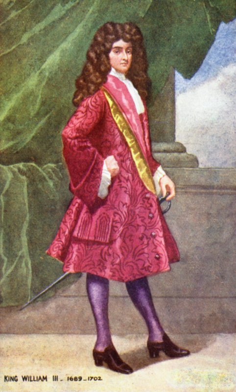 Král Vilém III (barevná litografie) od English School