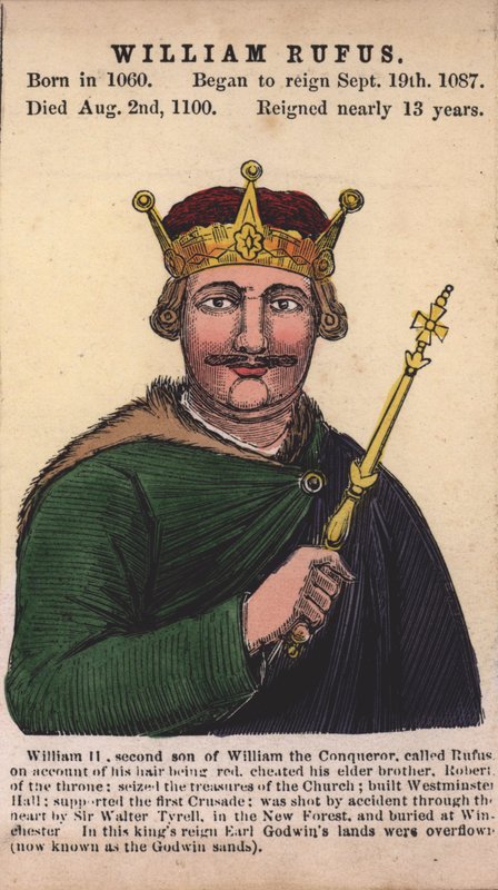 King William II (barevná rytina) od English School