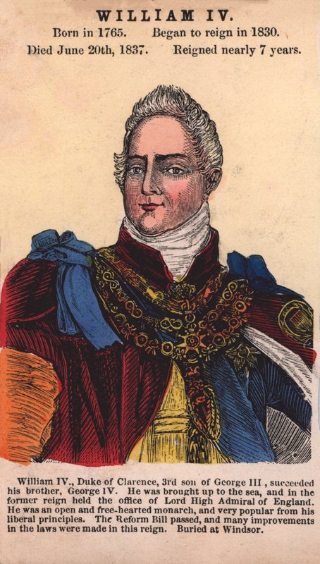 Král Vilém IV (barevná rytina) od English School