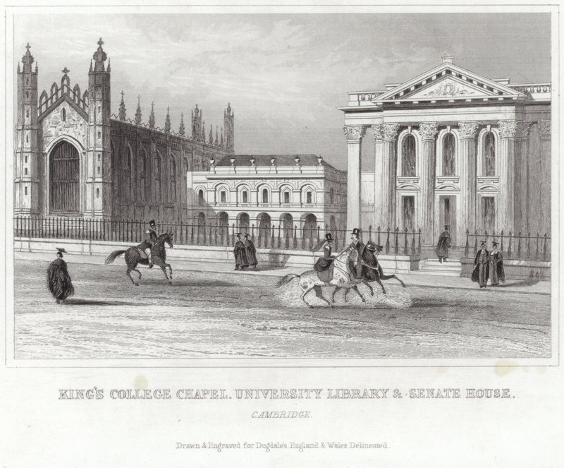 Kings College Chapel, Univerzitní knihovna a Senátní dům, Cambridge od English School