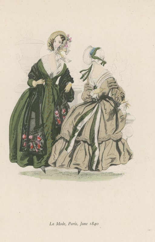 Móda, Paříž, červen 1840 od English School