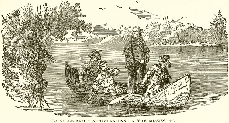 La Salle a jeho společníci na Mississippi od English School