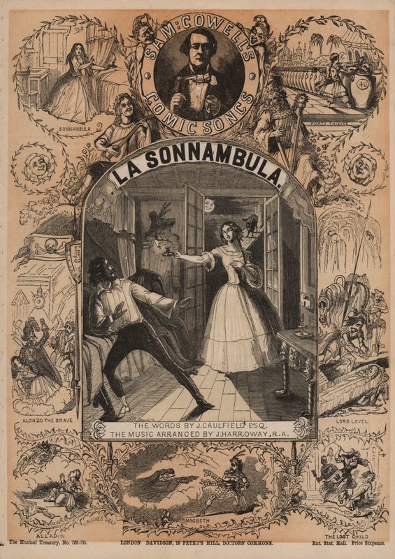 La Sonnambula, jedna z komiksových písní Sama Cowella (barevné lito) od English School
