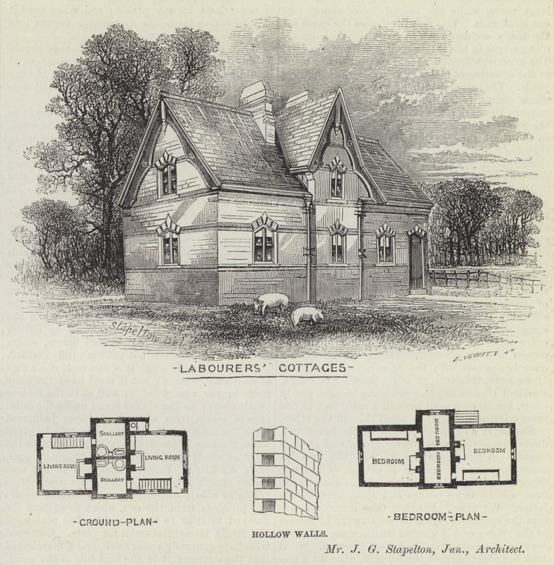 Dělnické chalupy (rytina) od English School