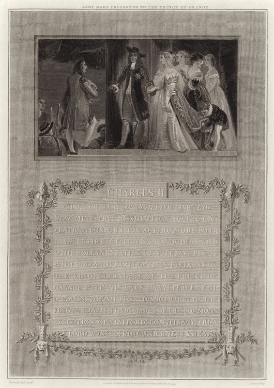 Lady Mary představená princi Oranžského od English School