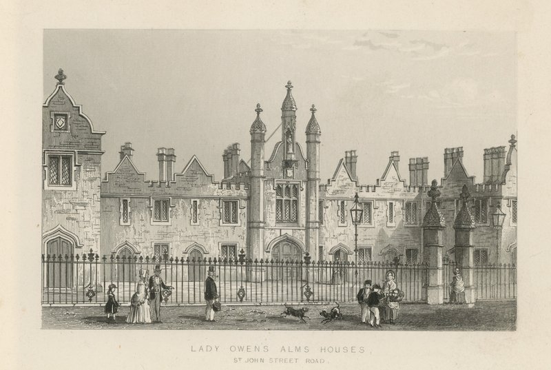 Lady Owens Alms Houses na ulici St John Street Road od English School