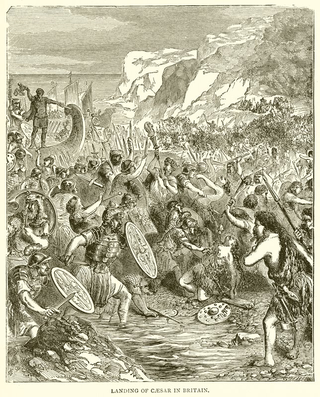 Přistání Caesara v Británii od English School