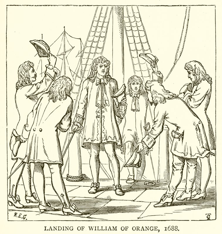 Přistání Viléma Oranžského, 1688 od English School