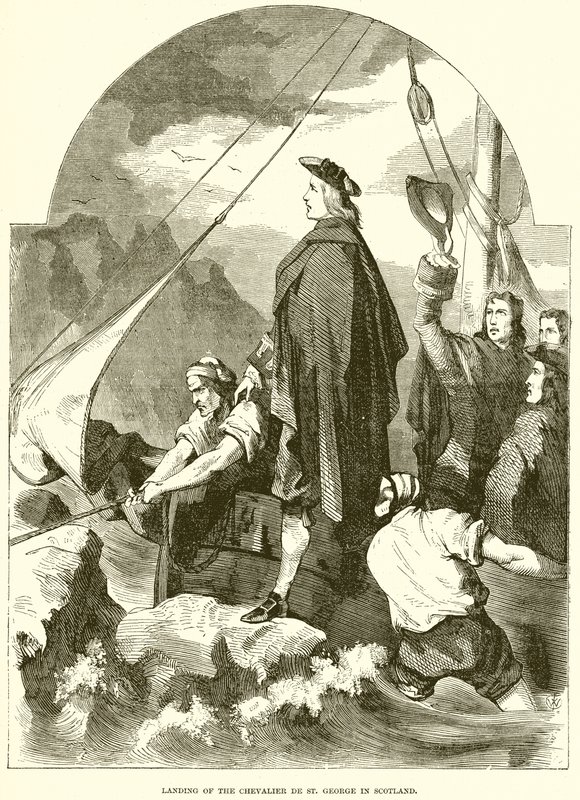 Přistání Chevalier de St. George ve Skotsku od English School