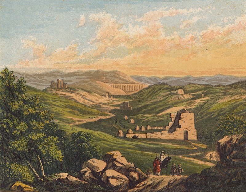 Krajina ve Svaté zemi (barevná litografie) od English School